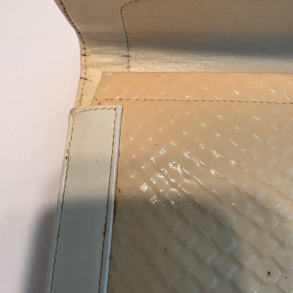 Clutch Koret Lizard Skin Cream & White Signature Handbag Metal Clasp Vintage - Picture 11 of 15